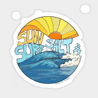 Sun Salt & Surf retro summer wave art Sticker